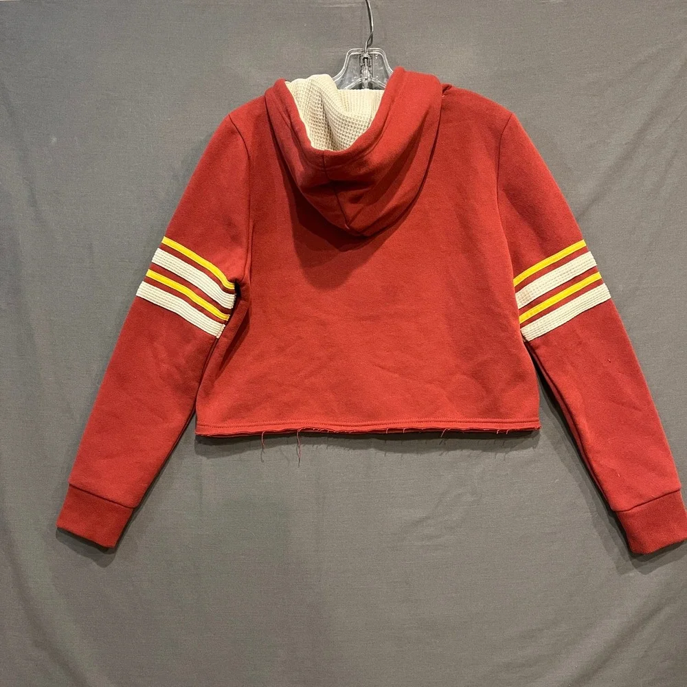 Colosseum USC Trojans Hoodie Womens M Red Cropped Raw Hem Pullover Sweatshirt - Picture 3 of 7